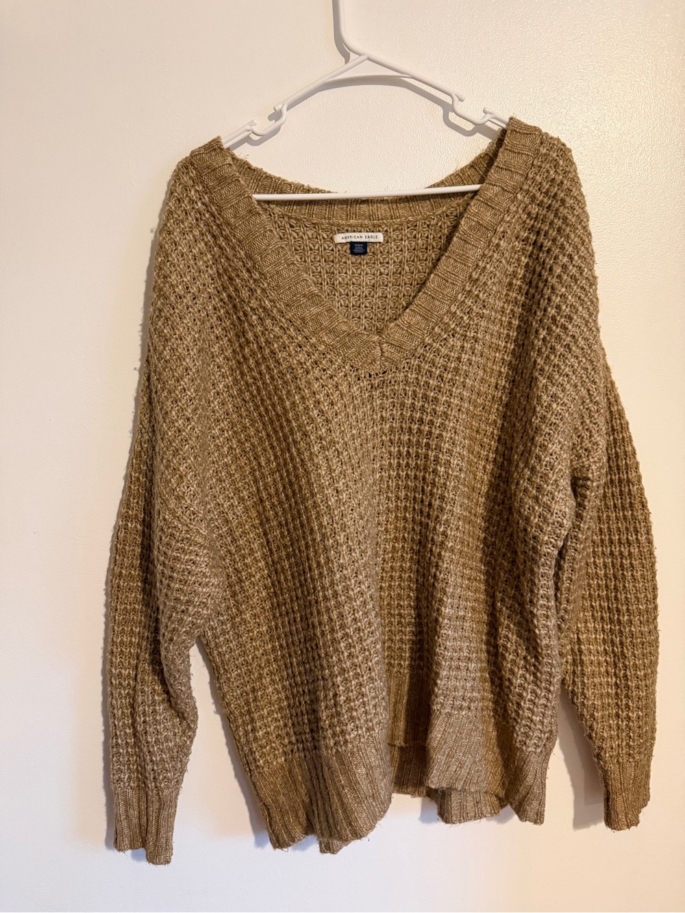 American Eagle V Neck Oversized Chunky Knit Sweater